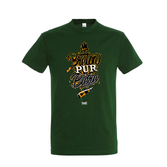 T-shirt Humour "Breton Pur Bière" vert bouteille ou noir